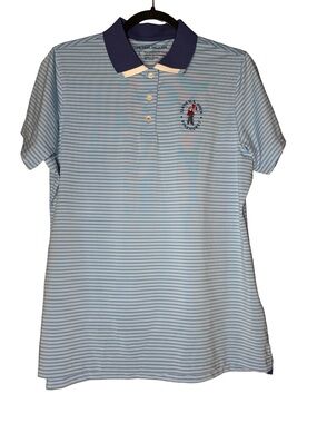 Peter Millar Golf Polo Women’s Large 124th US Open Pinehurst No 2 UPF 50 Striped